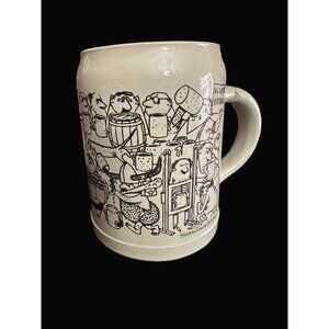 Süddeutsche Zeitung German Ceramic Beer Stein Mug 1L With Comical Cartoon Design
